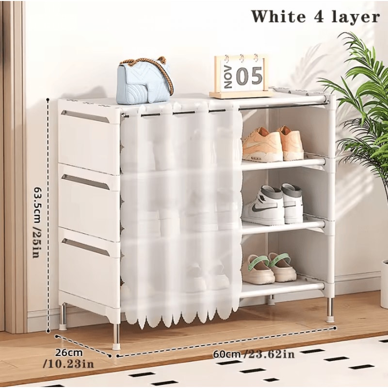 MultiLayer Household Shoe Rack Simple Storage Shelf For Wall And Door Areas 0