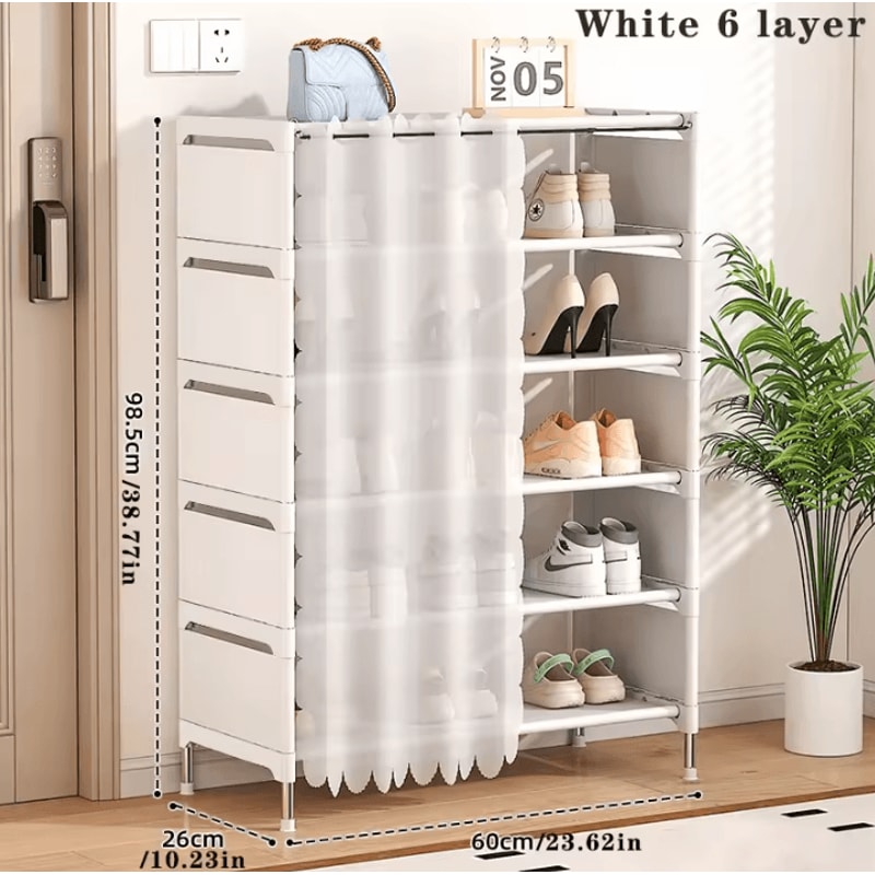 MultiLayer Household Shoe Rack Simple Storage Shelf For Wall And Door Areas 2