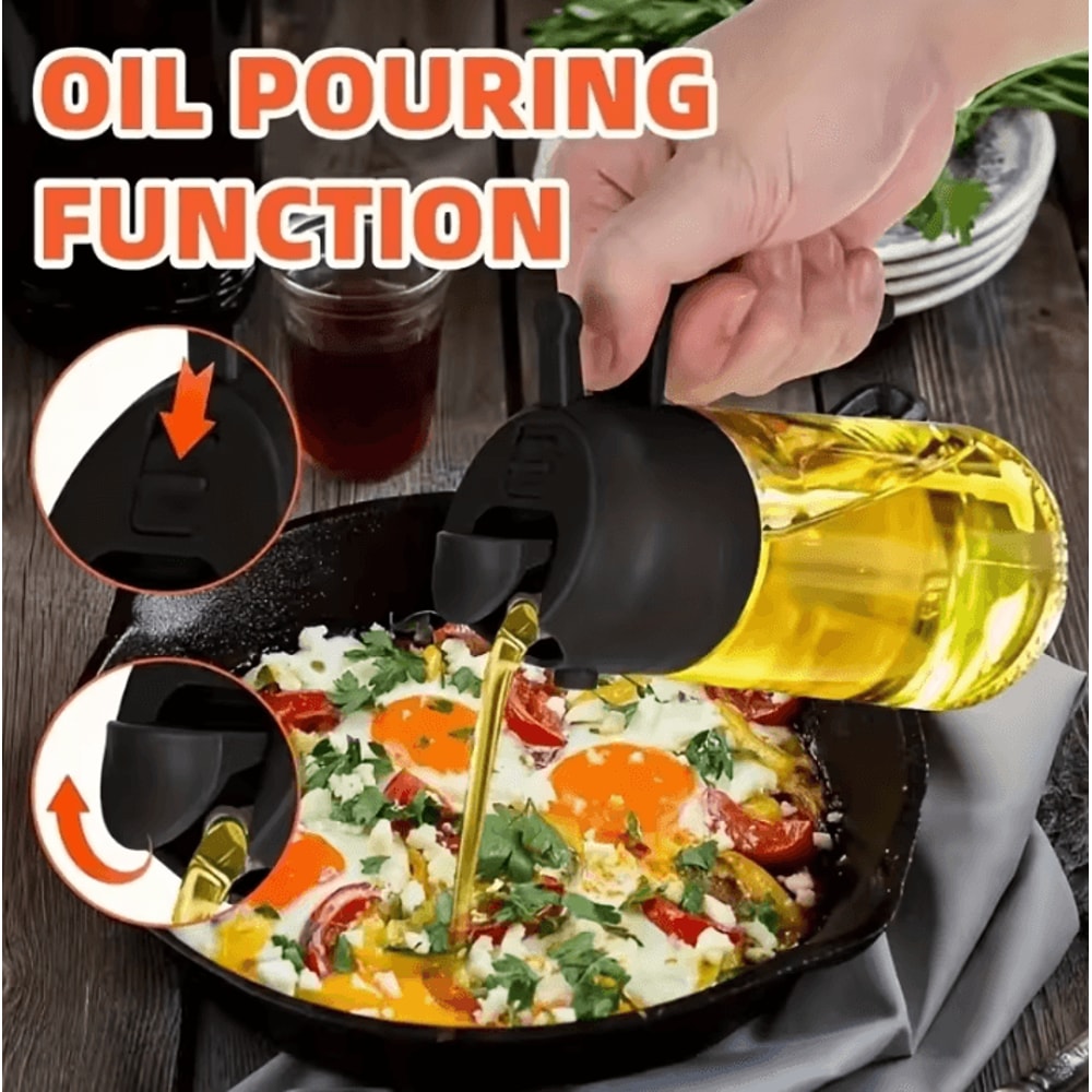 Kitchen Oil Sprayer DualPurpose Bottle For Olive Oil Air Fryer And BBQ Cooking 1