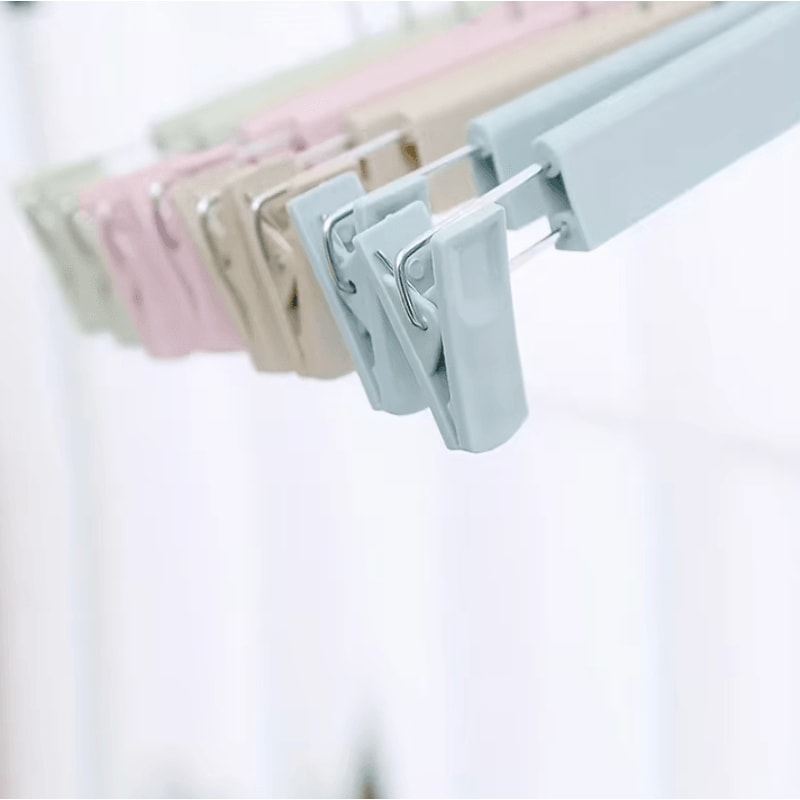 10pcs Frosted Plastic Trouser Rack With Strong Seamless Clip Hangers For Drying Clothes 2
