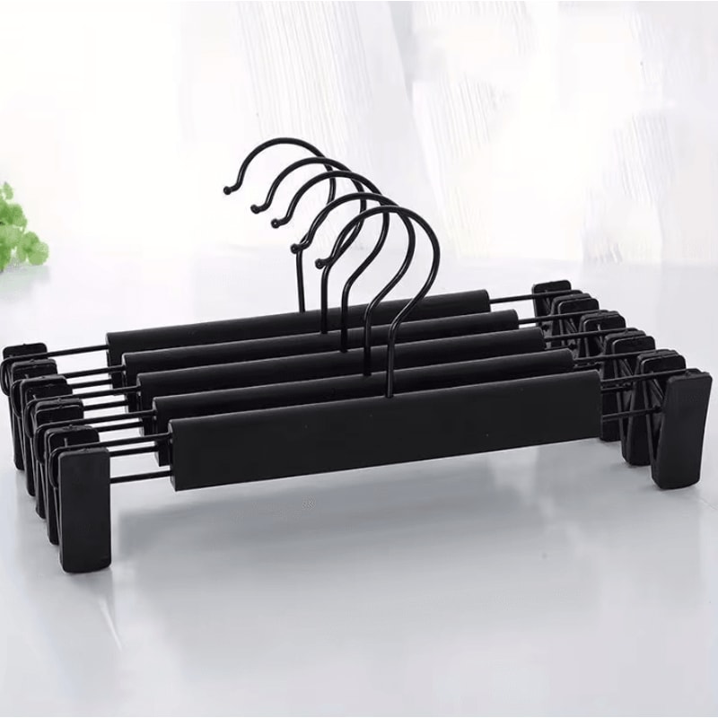 10pcs Frosted Plastic Trouser Rack With Strong Seamless Clip Hangers For Drying Clothes 5