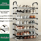 MultiLayer Dustproof Shoe Rack Black Home Shoe Cabinet Storage With Double Shelves 8