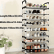 MultiLayer Dustproof Shoe Rack Black Home Shoe Cabinet Storage With Double Shelves 10