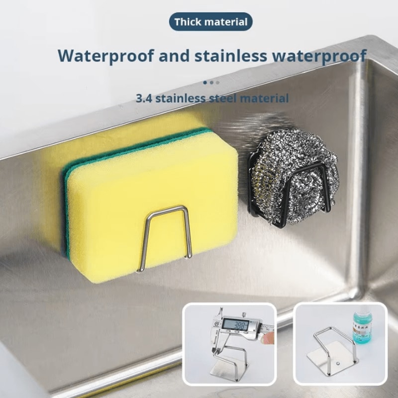 Stainless Steel Sink Sponge Rack Draining Holder For Sponge And Steel Wire Ball 1