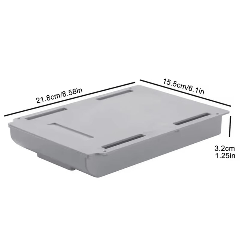 SelfAdhesive UnderDrawer Storage Box White Hidden Drawer Organizer 7