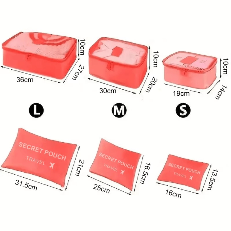6Piece Waterproof Packing Cubes Set Travel Clothes Underwear Luggage Organizers 4