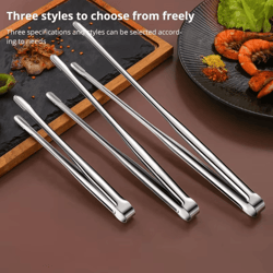 304 stainless steel grill tongs – heavy-duty bbq meat clip for cooking & camping