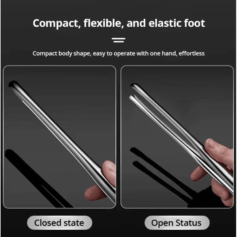 304 Stainless Steel Grill Tongs HeavyDuty BBQ Meat Clip For Cooking Camping 3