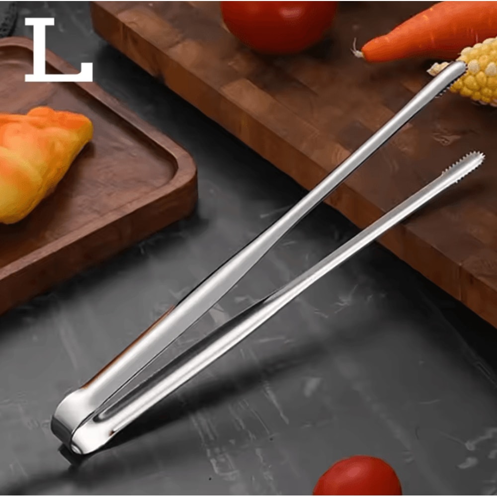 304 Stainless Steel Grill Tongs HeavyDuty BBQ Meat Clip For Cooking Camping 8