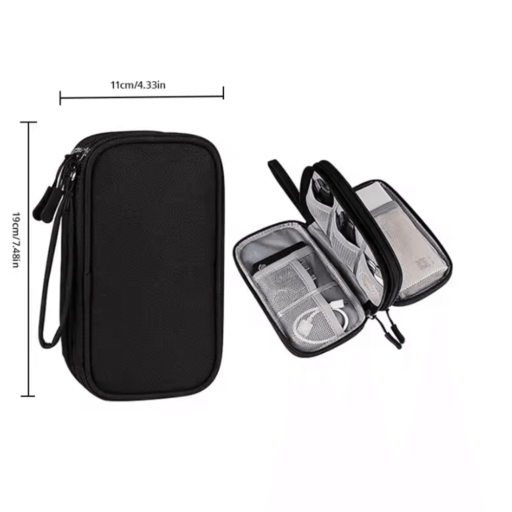 Portable Travel Digital Storage Bag USB Headset Organizer Case PinkGreyBlackNavy 6