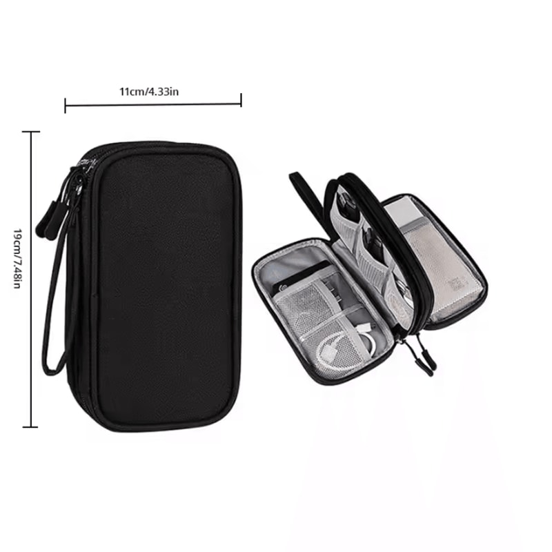 Portable Travel Digital Storage Bag USB Headset Organizer Case PinkGreyBlackNavy 6