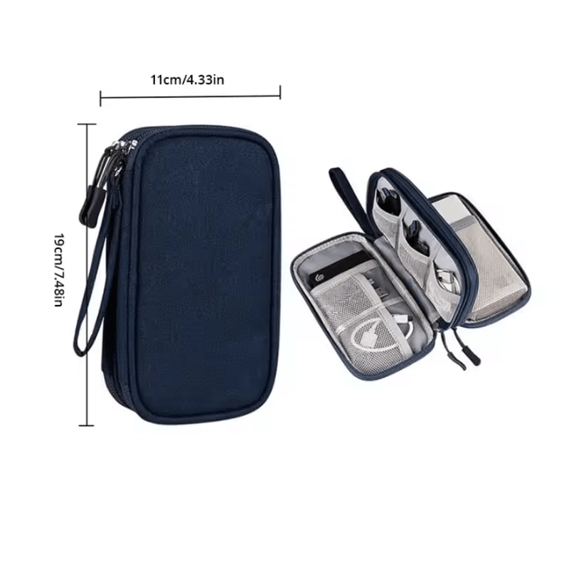 Portable Travel Digital Storage Bag USB Headset Organizer Case PinkGreyBlackNavy 7