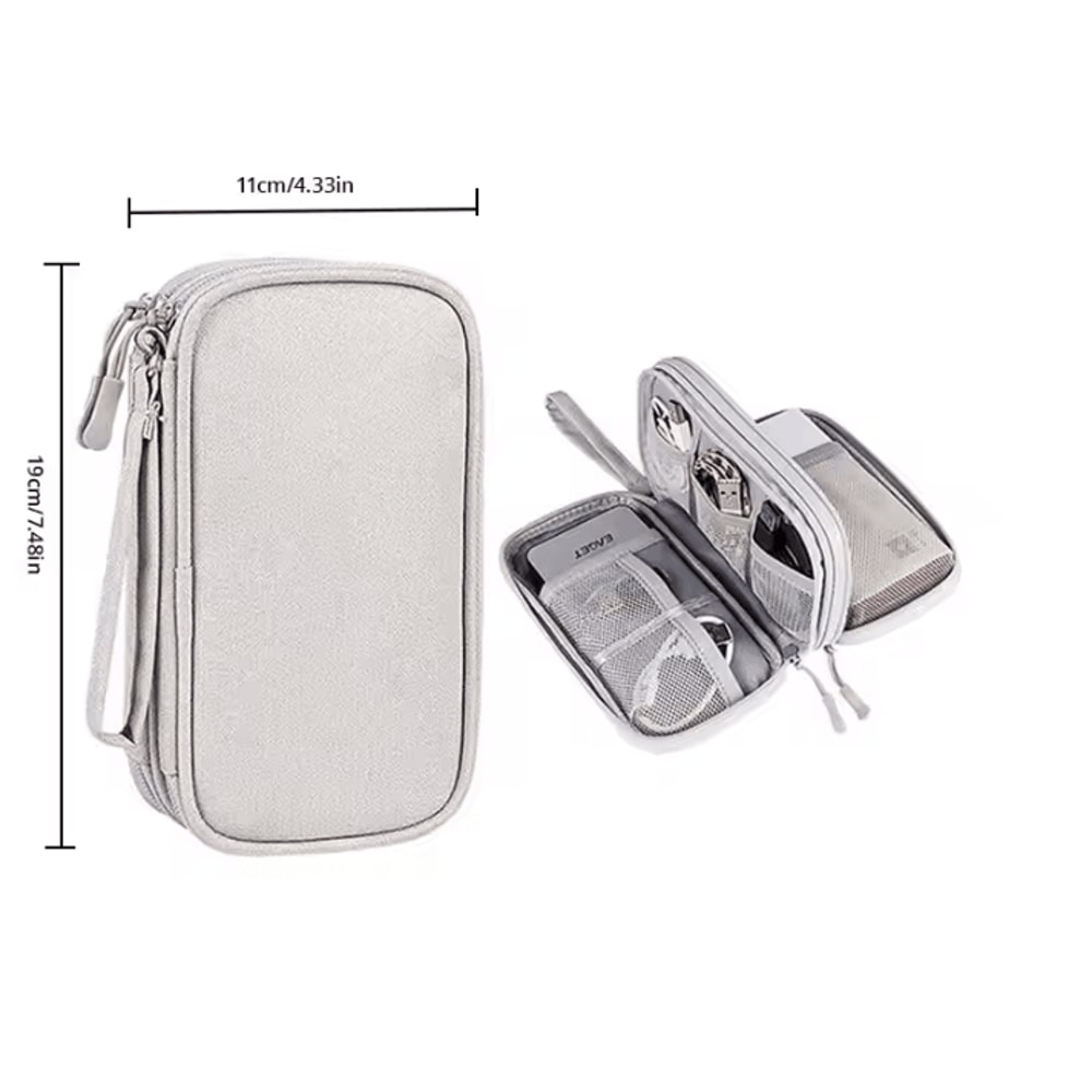 Portable Travel Digital Storage Bag USB Headset Organizer Case PinkGreyBlackNavy 8