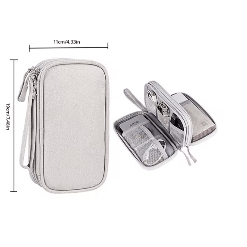 Portable Travel Digital Storage Bag USB Headset Organizer Case PinkGreyBlackNavy 8