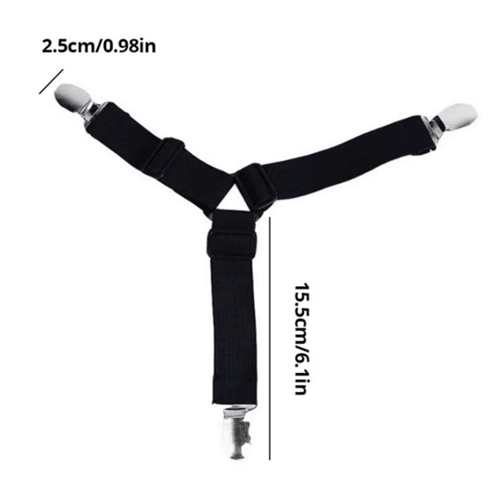 4Piece Adjustable Bed Sheet Fasteners Secure Mattress Cover Clip Straps 4