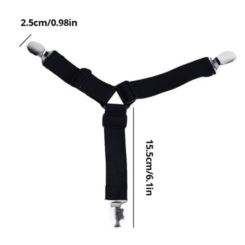 4Piece Adjustable Bed Sheet Fasteners Secure Mattress Cover Clip Straps 4