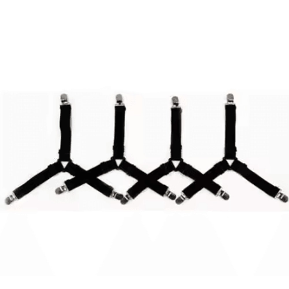 4Piece Adjustable Bed Sheet Fasteners Secure Mattress Cover Clip Straps 6
