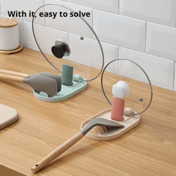 silicone nordic style pot lid & utensil storage rack – practical kitchen organizer