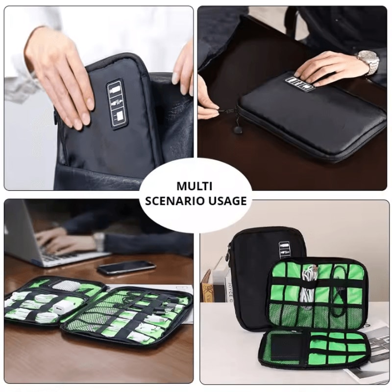 Portable Electronic Accessory Organizer Bag USB Charger Storage 3