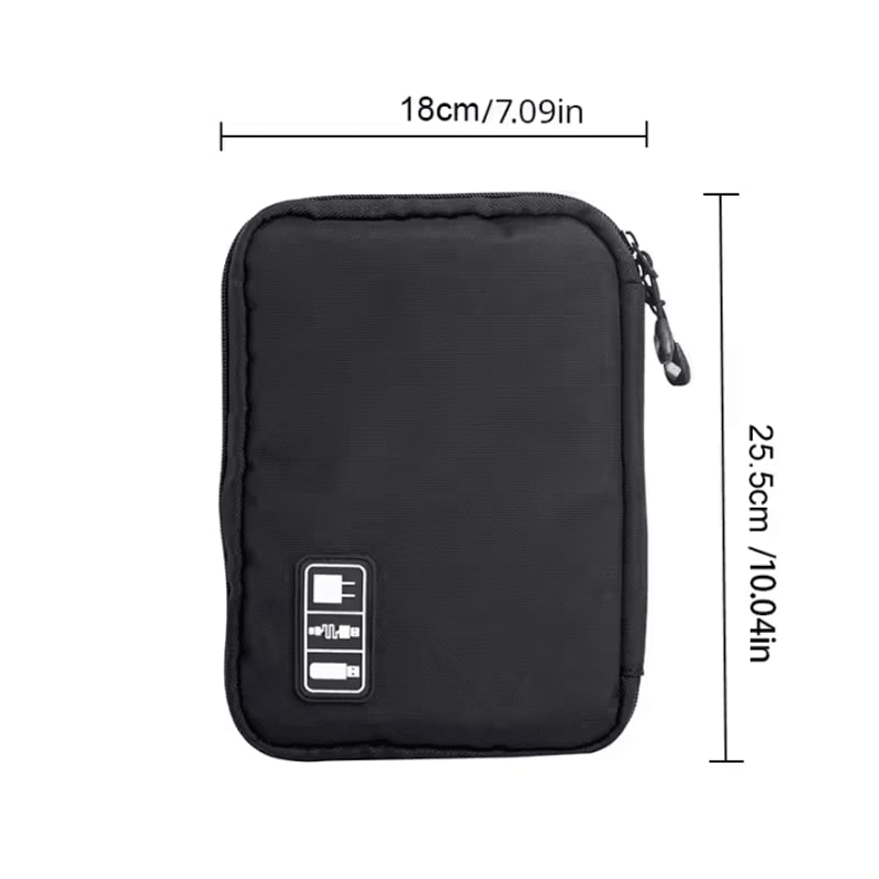 Portable Electronic Accessory Organizer Bag USB Charger Storage 4