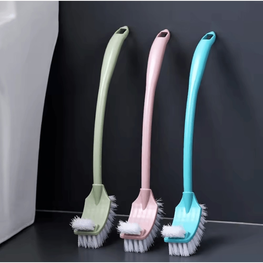 MultiFunction DoubleHead Toilet Brush Long Handle Bathroom Cleaning Tool 0