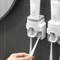 Automatic Toothpaste Dispenser With Toothbrush Holder WallMounted Bathroom Organizer 4