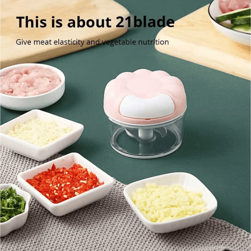 Manual Garlic Masher Handheld Garlic Crusher For Easy Minced Garlic BluePink 2