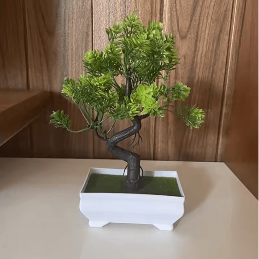 Plastic Mini Potted Plant Decor Faux Bonsai Tabletop Ornament 2