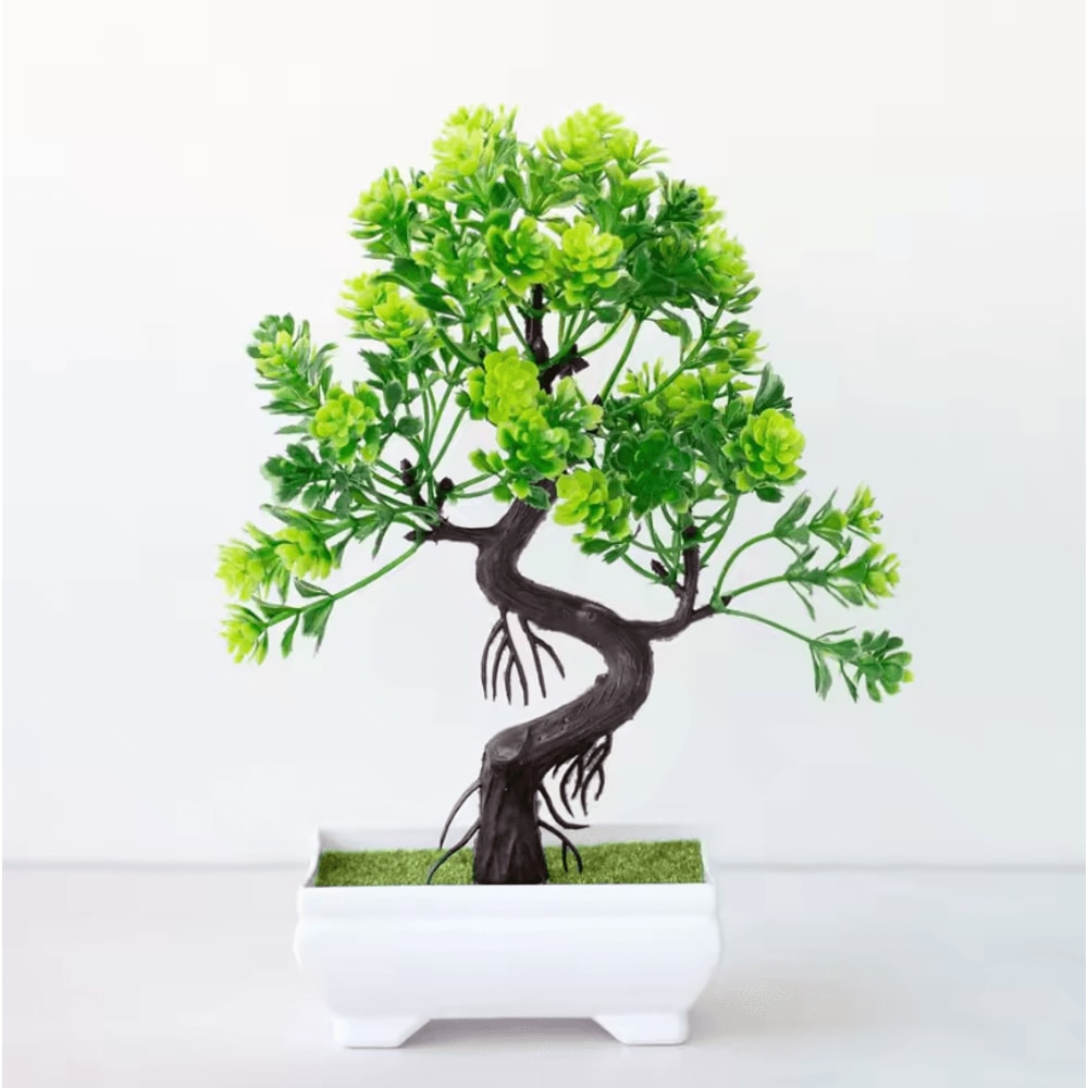 Plastic Mini Potted Plant Decor Faux Bonsai Tabletop Ornament 5