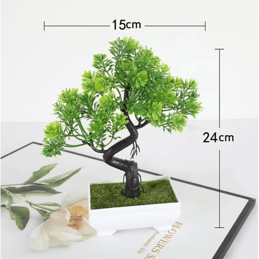 Plastic Mini Potted Plant Decor Faux Bonsai Tabletop Ornament 4