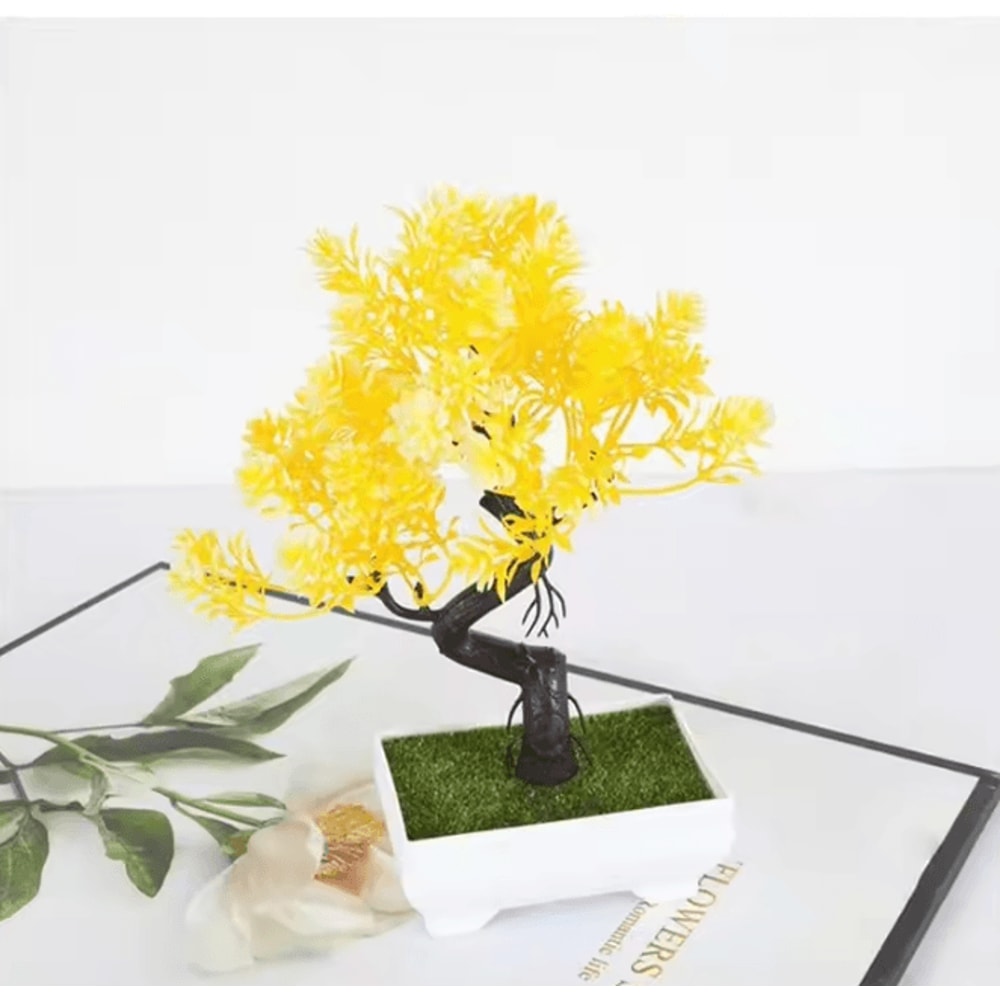 Plastic Mini Potted Plant Decor Faux Bonsai Tabletop Ornament 10