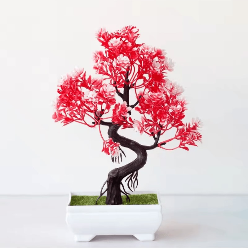 Plastic Mini Potted Plant Decor Faux Bonsai Tabletop Ornament 7