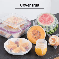 6-piece silicone fresh-keeping bowl cover set – stretch sealed food storage lids
