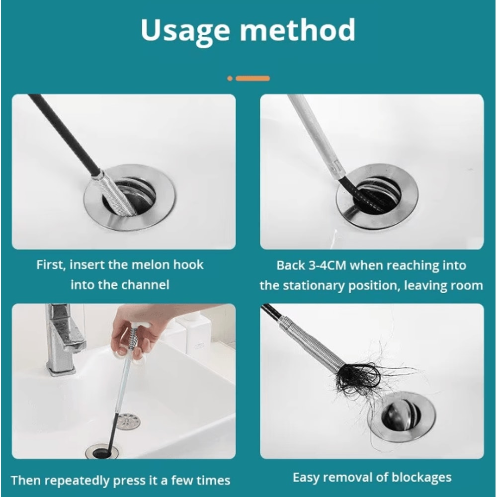 16 Meters Drain Snake Tool Flexible Spring Pipe Clog Remover For Kitchen Bathroom 4