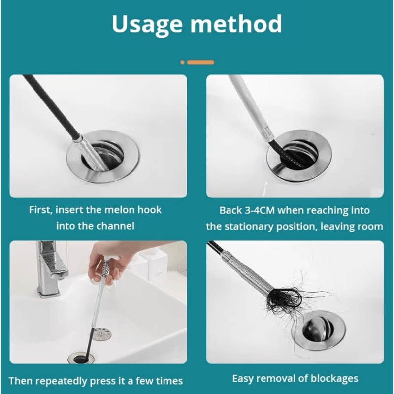 16 Meters Drain Snake Tool Flexible Spring Pipe Clog Remover For Kitchen Bathroom 4