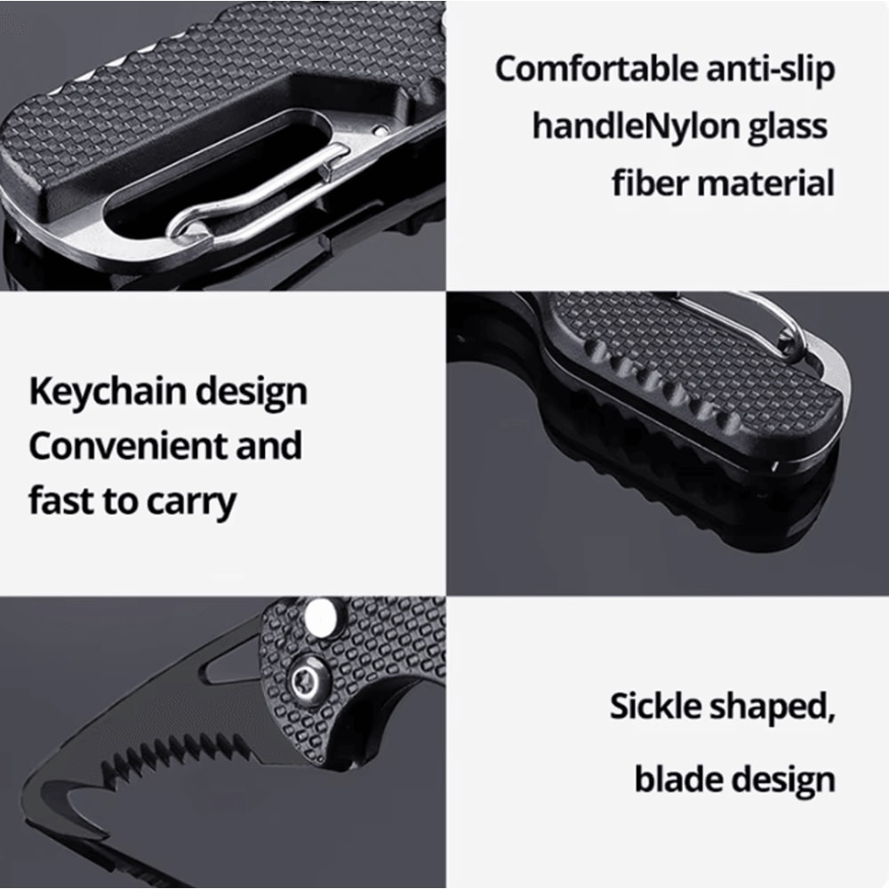 Portable MultiFunctional Parcel Knife Keychain Serrated Hook Box Opener 4