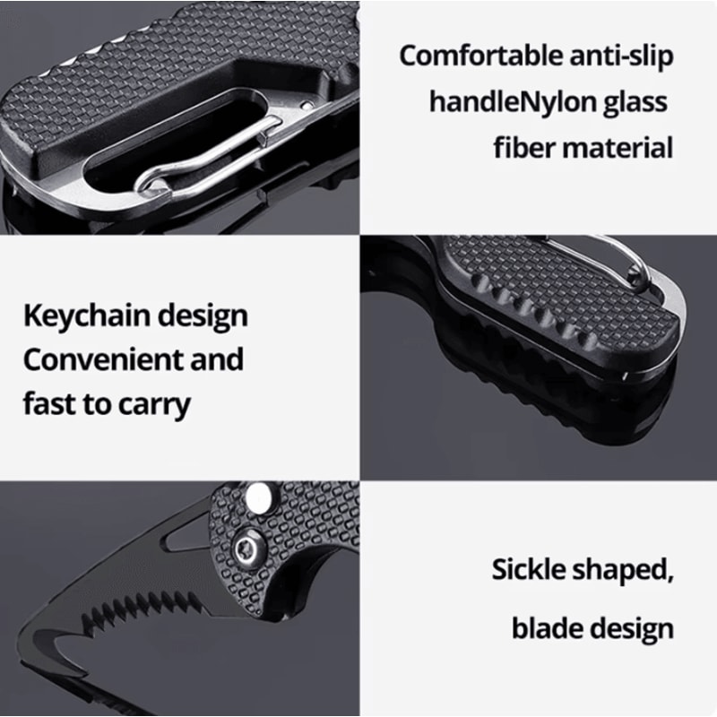 Portable MultiFunctional Parcel Knife Keychain Serrated Hook Box Opener 4
