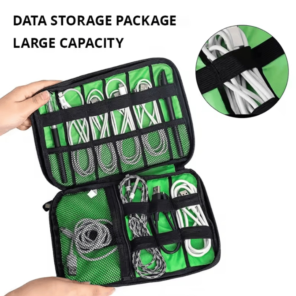 Waterproof Electronic Accessory Organizer Bag USB Charger Storage 0