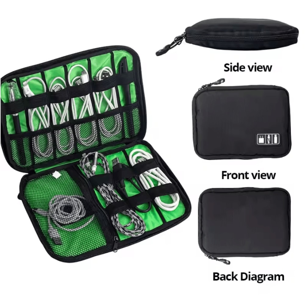 Waterproof Electronic Accessory Organizer Bag USB Charger Storage 1