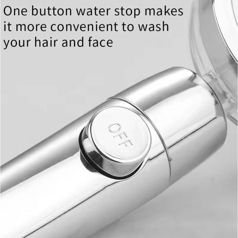 New Propeller Driven Shower Head Cotton Filter Turbocharged High Pressure Handheld Shower Nozzle 2