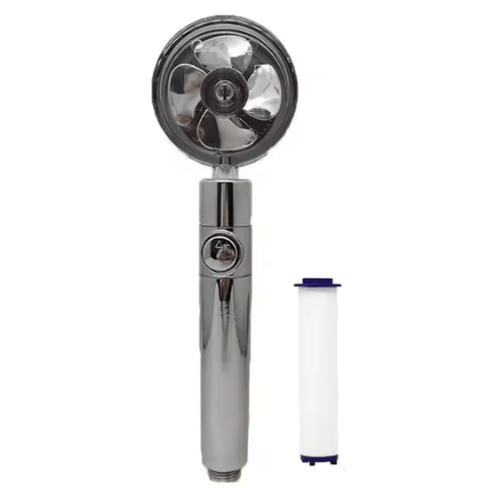 New Propeller Driven Shower Head Cotton Filter Turbocharged High Pressure Handheld Shower Nozzle 11