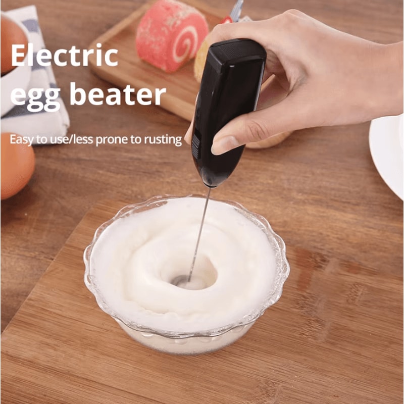 Electric Milk Frother Egg Beater Stainless Steel Handheld Blender For Coffee Kitchen 0