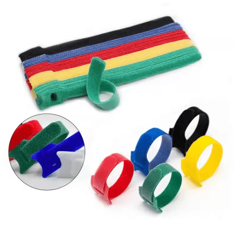 Reusable Detachable Cable Ties 50100PCS Colored Nylon Loop Wraps For Wire Cable Organization 0