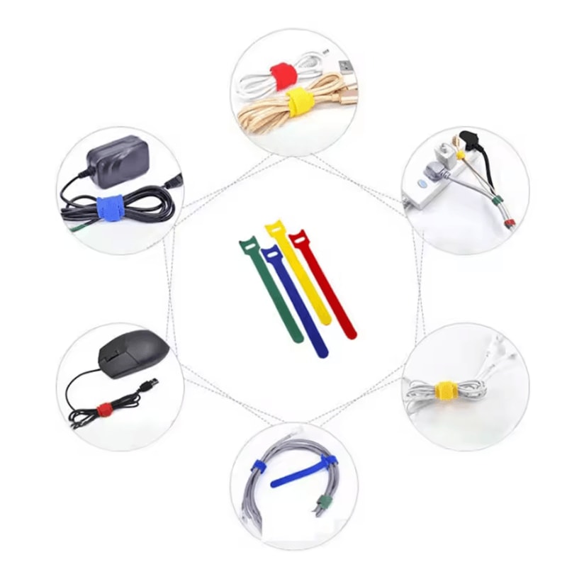 Reusable Detachable Cable Ties 50100PCS Colored Nylon Loop Wraps For Wire Cable Organization 2
