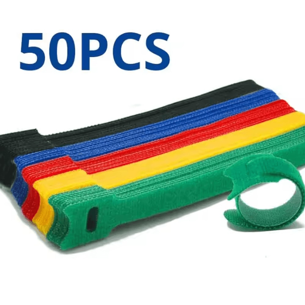 Reusable Detachable Cable Ties 50100PCS Colored Nylon Loop Wraps For Wire Cable Organization 5