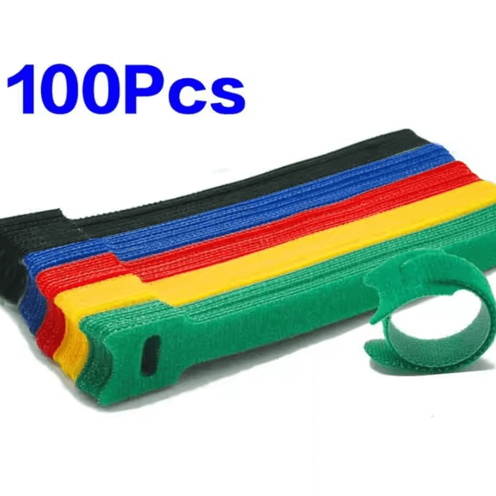 Reusable Detachable Cable Ties 50100PCS Colored Nylon Loop Wraps For Wire Cable Organization 6