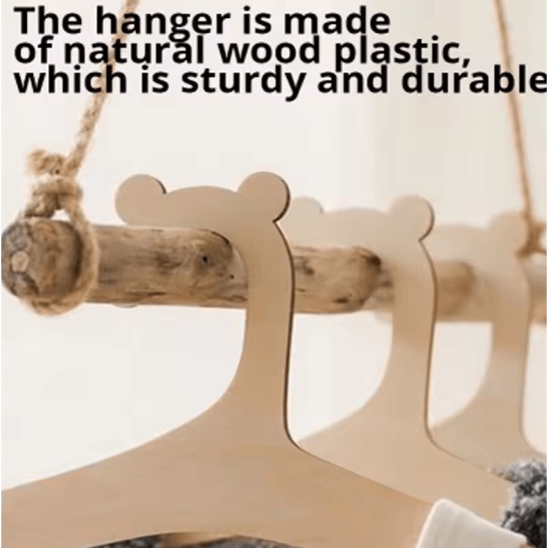 10Piece Baby Wooden Hanger Rack Creative Nursery Clothes Hanger Set 1