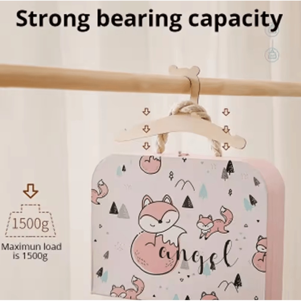 10Piece Baby Wooden Hanger Rack Creative Nursery Clothes Hanger Set 2
