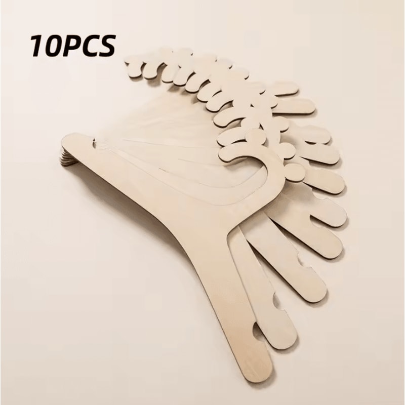 10Piece Baby Wooden Hanger Rack Creative Nursery Clothes Hanger Set 6