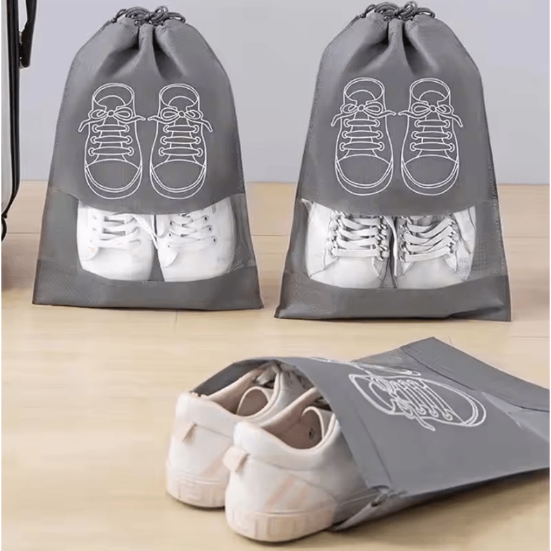 5Piece Waterproof Shoe Storage Bag Set Large Capacity NonWoven Travel Shoe Organizer 2